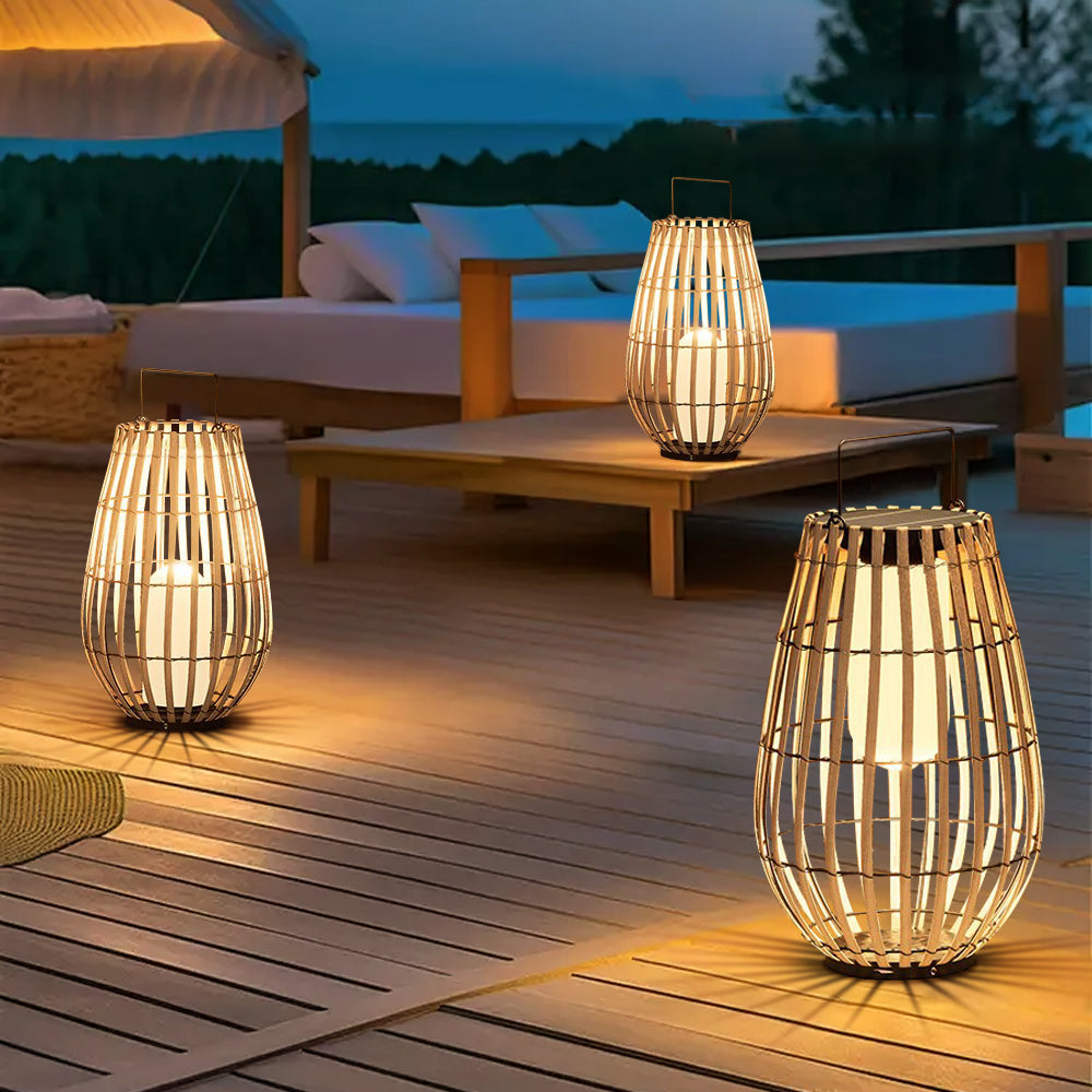 Charming Solar Patio Light for Unisex Outdoor Spaces Eco-Friendly Rattan Design 3