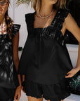 Charming Womens Lounge Set With Ruffle Details 6