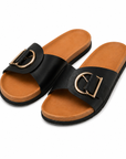 Sleek Women's Mules With Wide Crossover Strap