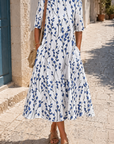 Delicate Floral Summer Dress With Midi Fit