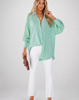 Blouse Striped Long Sleeve Relaxed Fit