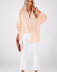 Blouse Striped Long Sleeve Relaxed Fit