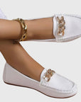 Chic Black Loafers for Women with Chain Detail 0
