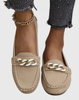 Chic Black Loafers for Women with Chain Detail 2
