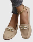 Chic Black Loafers for Women with Chain Detail 5