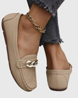 Chic Black Loafers for Women with Chain Detail 6