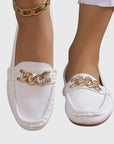 Chic Black Loafers for Women with Chain Detail 8