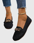 Chic Black Loafers for Women with Chain Detail 9