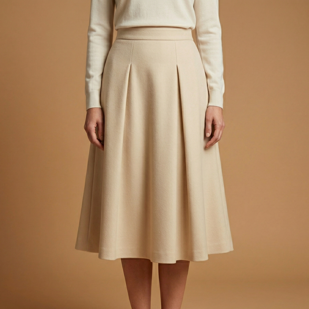 Chic High-Waisted Midi Skirt With Pockets 0