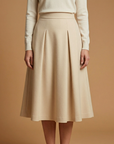 Chic High-Waisted Midi Skirt With Pockets 0