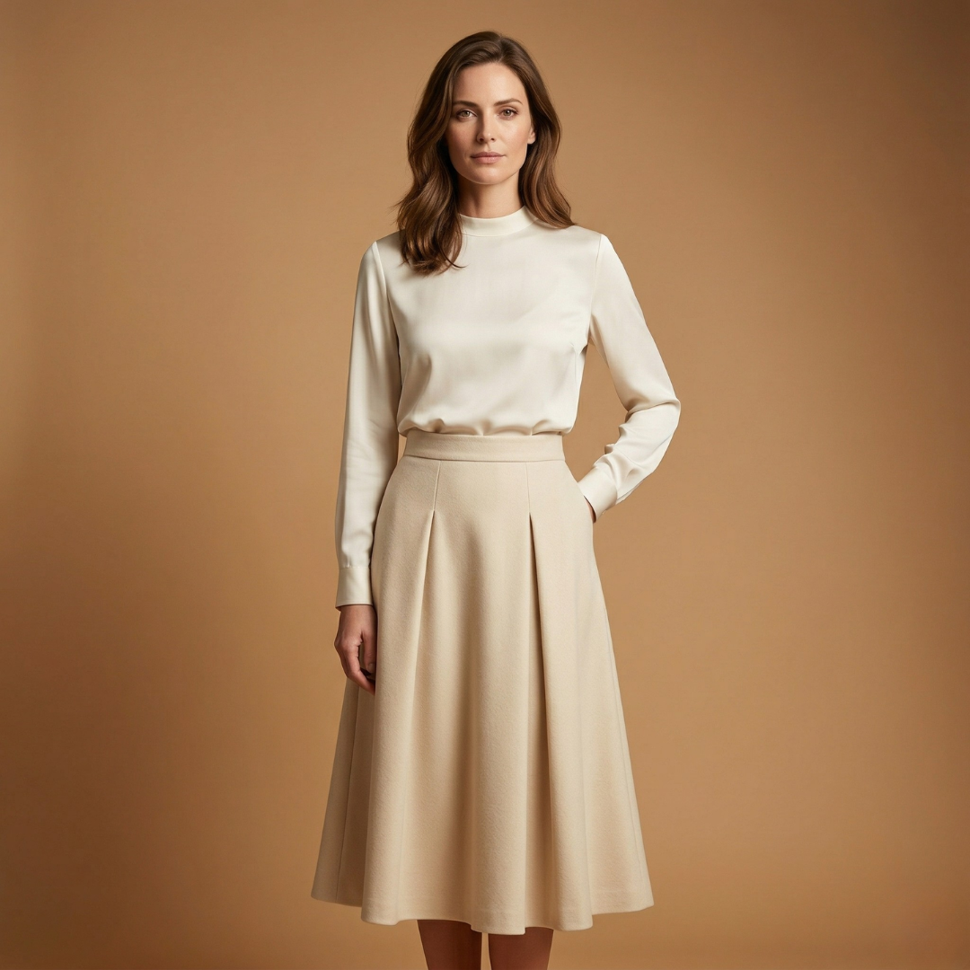 Chic High-Waisted Midi Skirt With Pockets 2