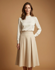Chic High-Waisted Midi Skirt With Pockets 2