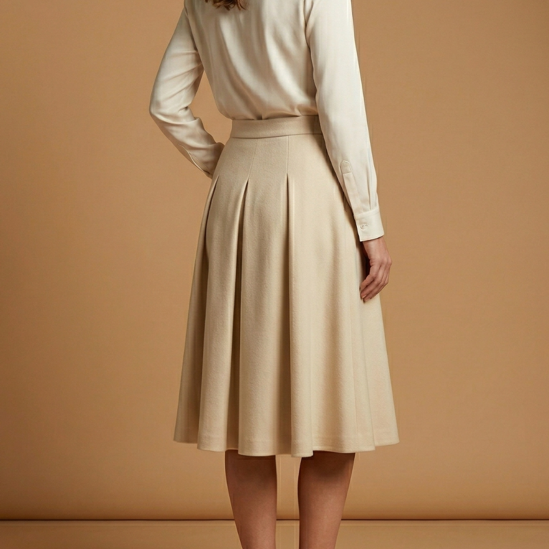 Chic High-Waisted Midi Skirt With Pockets 3