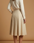 Chic High-Waisted Midi Skirt With Pockets 3