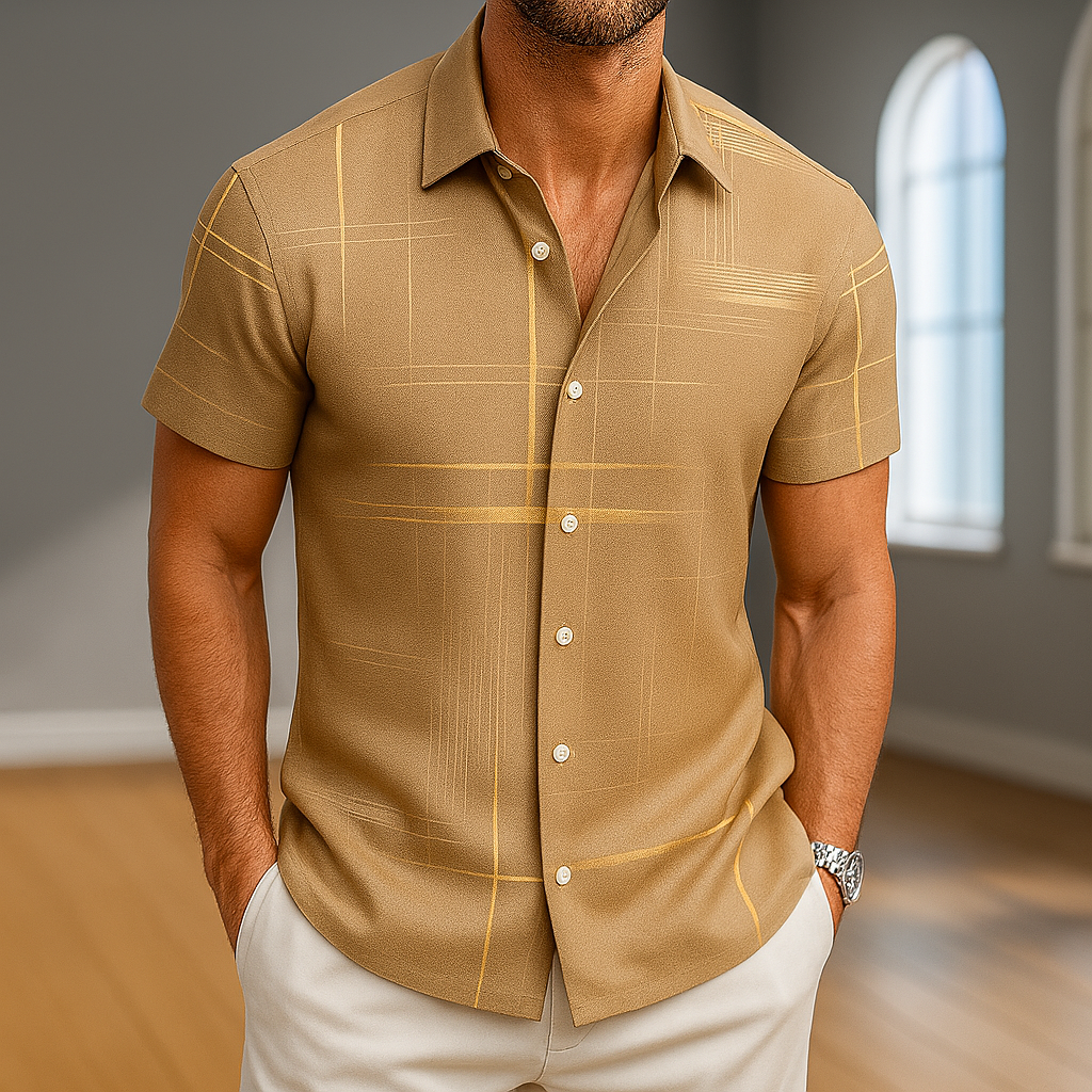 Chic Men's Shirt With Tailored Fit And Grid Pattern 3