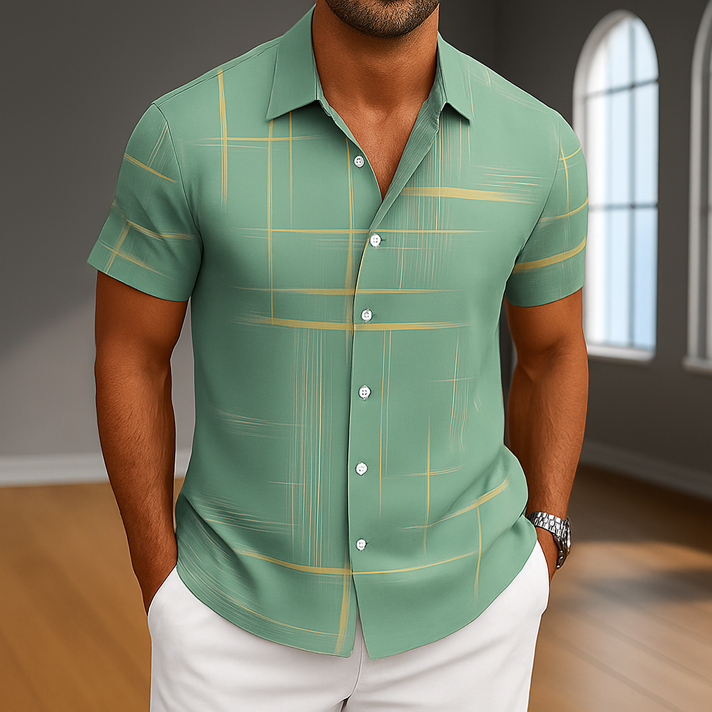 Chic Men's Shirt With Tailored Fit And Grid Pattern 4
