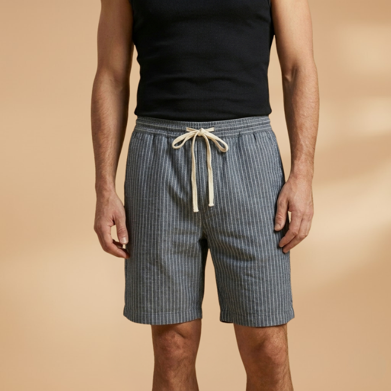 Chic Men's Striped Knee-Length Casual Shorts 6
