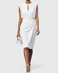 Chic White Midi Dress With Long Sleeves 6