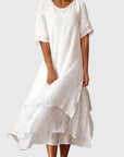 Chic White Midi Dress with Flattering Cut 1