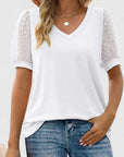 Chic Women's Blouse With Sheer Sleeves 0