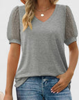 Chic Women's Blouse With Sheer Sleeves 1