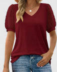 Chic Women's Blouse With Sheer Sleeves 2