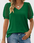 Chic Women's Blouse With Sheer Sleeves 5