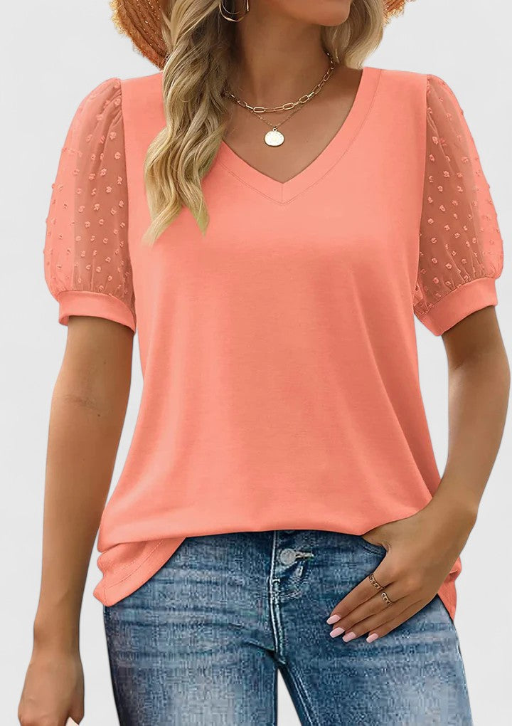 Chic Women's Blouse With Sheer Sleeves 6