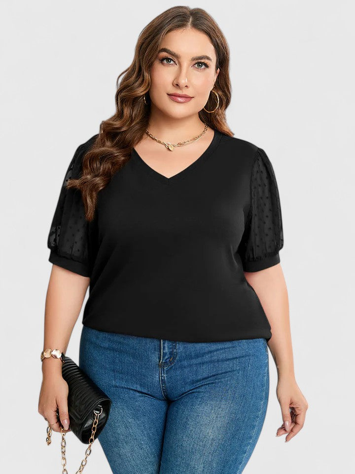 Chic Women's Blouse With Sheer Sleeves 8