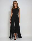Chic Women's Jumpsuit with Crew Neck Fit 0