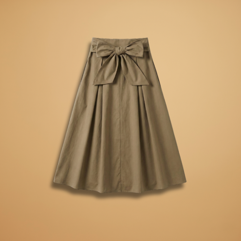 Chic Women's Midi Skirt with Bow Detail 1