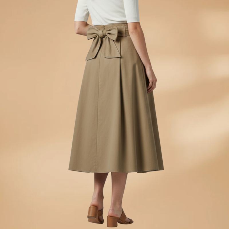 Chic Women's Midi Skirt with Bow Detail 3