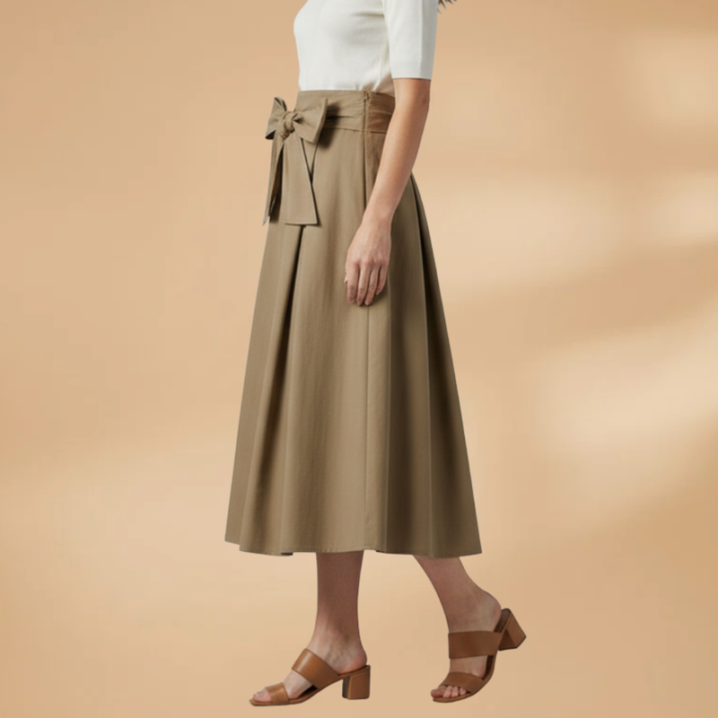 Chic Women's Midi Skirt with Bow Detail 4