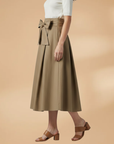 Chic Women's Midi Skirt with Bow Detail 4
