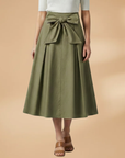 Chic Women's Midi Skirt with Bow Detail 5