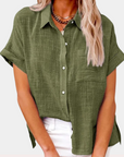 Chic Women's Shirt With Pocket - Short Sleeve 1