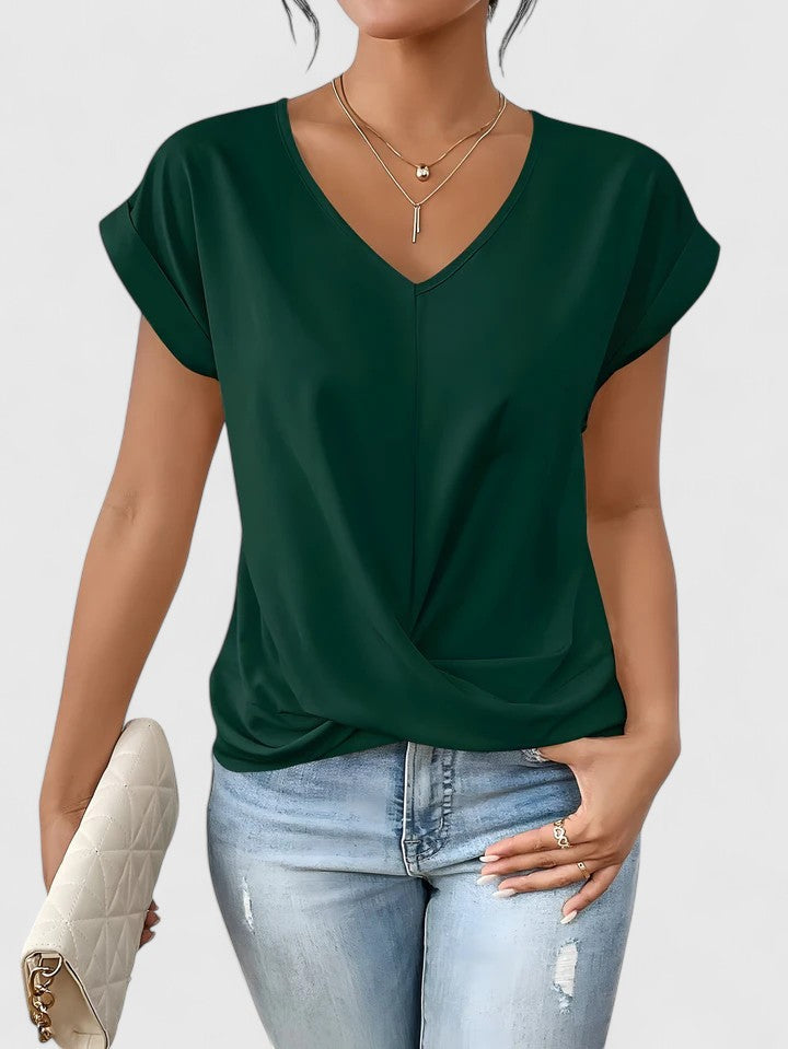 Chic Women's Top With Twist Detail V-Neck 2
