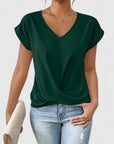 Chic Women's Top With Twist Detail V-Neck 2