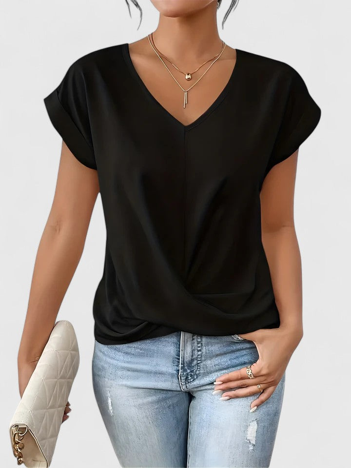 Chic Women's Top With Twist Detail V-Neck 3