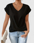 Chic Women's Top With Twist Detail V-Neck 3