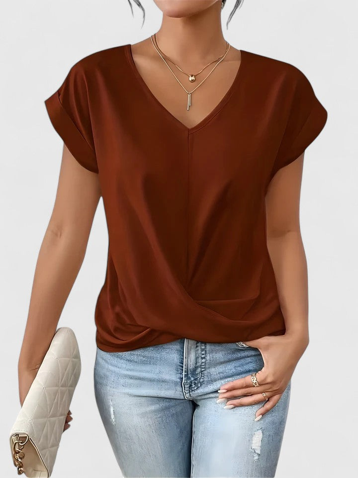 Chic Women's Top With Twist Detail V-Neck 4
