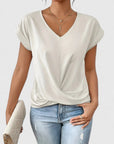 Chic Women's Top With Twist Detail V-Neck 5
