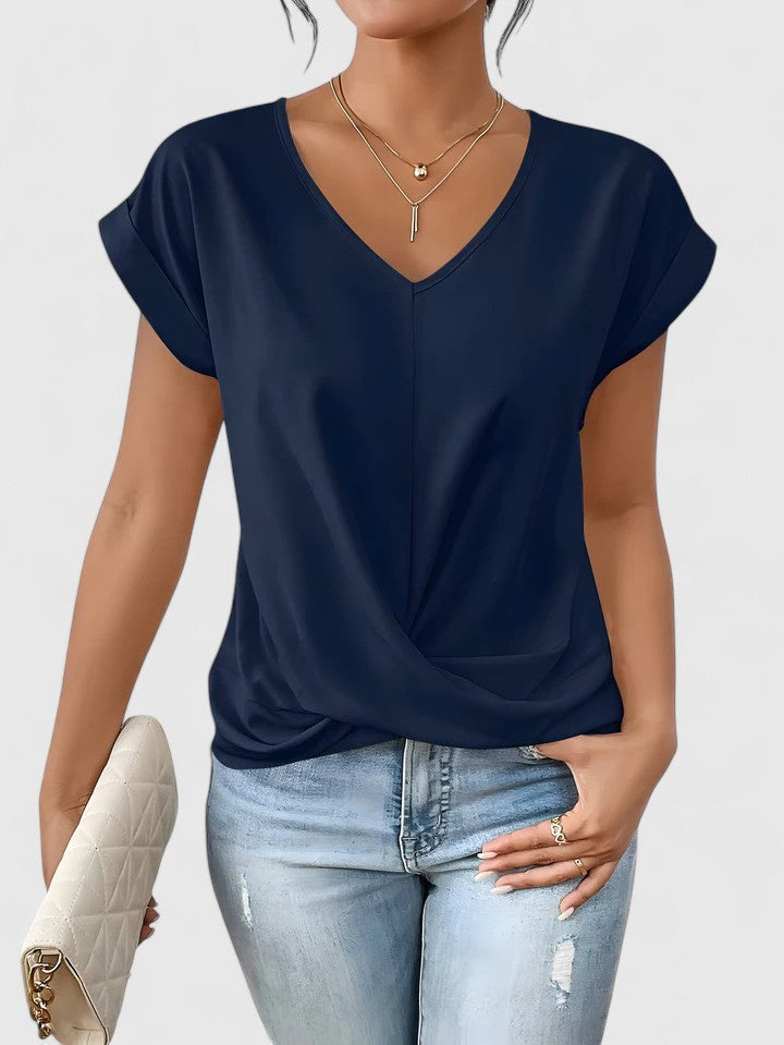 Chic Women's Top With Twist Detail V-Neck 6