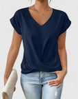 Chic Women's Top With Twist Detail V-Neck 6