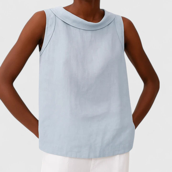Chic Womens Top With Sculptural Neckline 1