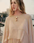 Chiffon Dress With Cloak Long Sleeve Maxi Shift Style For Casual Events 2