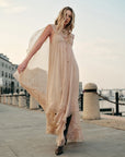 Chiffon Dress With Cloak Long Sleeve Maxi Shift Style For Casual Events 6