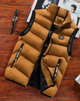Men's Black Quilted Vest sleeveless thermal zip gilet