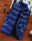 Men's Black Quilted Vest sleeveless thermal zip gilet