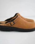 Men's brown faux leather moccasin slippers
